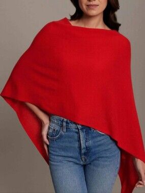 CLAUDIA NICHOLE red cashmere poncho